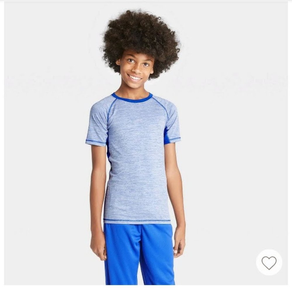 Boys' Fitted Performance T-Shirt Blue